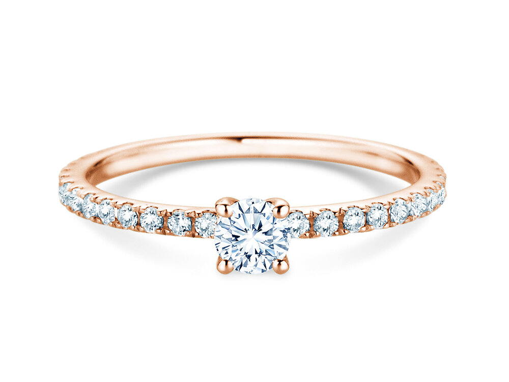 Ring Classic 4 Pavé in 14K Roségold mit Labordiamanten 0,56ct E/VS