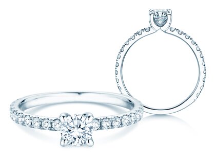 Diamantring Classic 4 Pavé in Platin 950/-