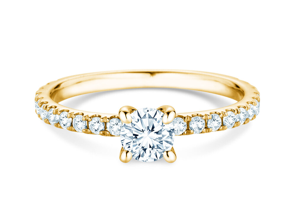 Ring Classic 4 Pavé in 18K Gelbgold