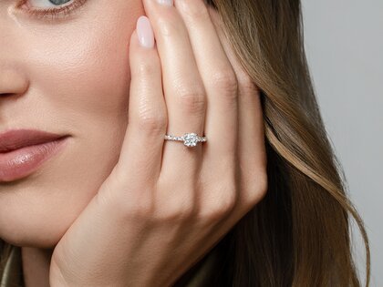 Diamantring Classic 4 Pavé in Roségold