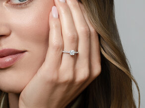 Diamantring Classic 4 Pavé in Roségold