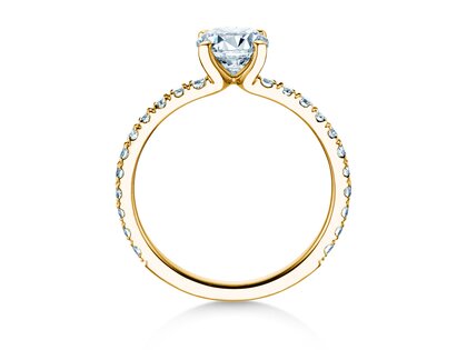 Diamantring Classic 4 Pavé in Gelbgold
