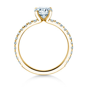 Diamantring Classic 4 Pavé in Gelbgold