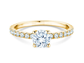 Diamantring Classic 4 Pavé in Gelbgold