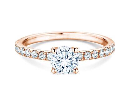Diamantring Classic 4 Pavé in Roségold