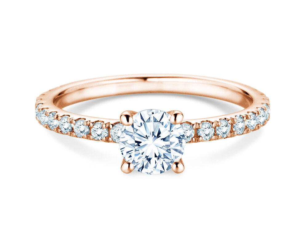 Ring Classic 4 Pavé in 18K Roségold mit Labordiamanten 1,19ct E/VS