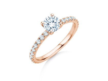 Diamantring Classic 4 Pavé in Roségold