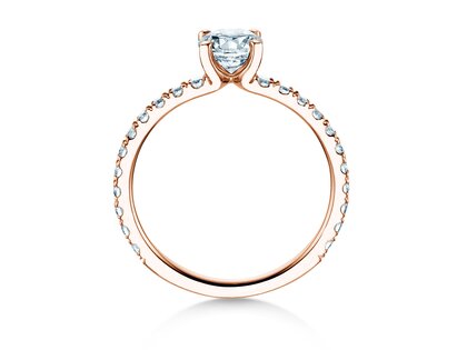Diamantring Classic 4 Pavé in Roségold