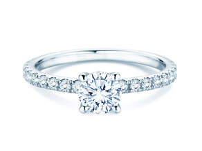 Diamantring Classic 4 Pavé in Platin