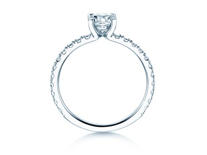 Diamantring Classic 4 Pavé in Platin
