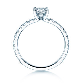 Diamantring Classic 4 Pavé in Platin