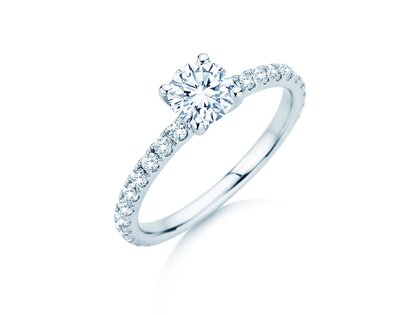 Diamantring Classic 4 Pavé in Platin