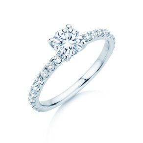 Diamantring Classic 4 Pavé in Platin