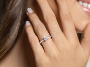 Diamantring Classic 4 Pavé in Roségold