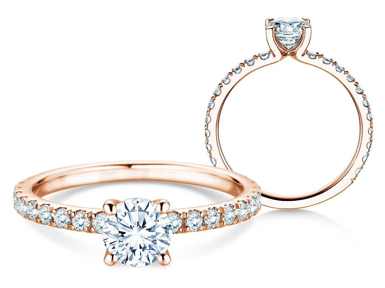 Ring Classic 4 Pavé in Roségold