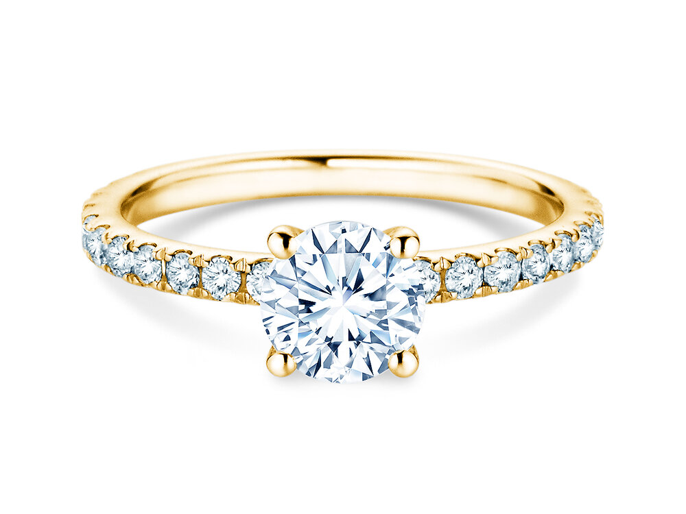 Ring Classic 4 Pavé in 18K Gelbgold mit Labordiamanten 1,44ct E/VS