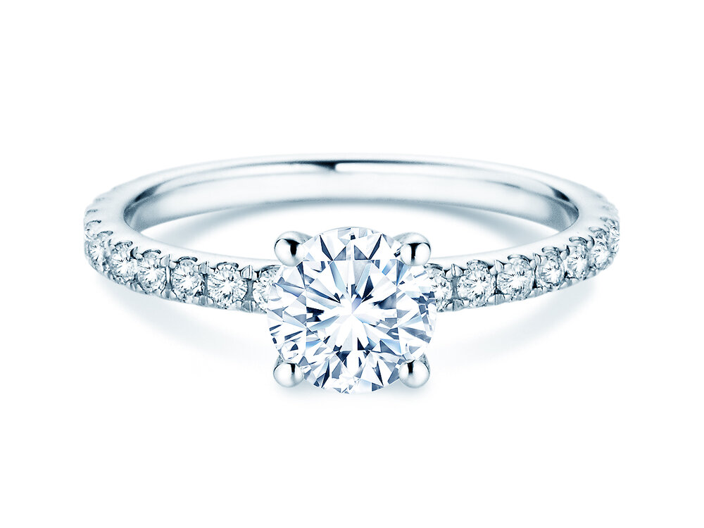 Ring Classic 4 Pavé in Platin 950/- mit Labordiamanten 2,02ct E/VS