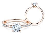 Diamantring Classic 4 Pavé in Roségold