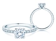 Diamantring Classic 4 Pavé in Weißgold