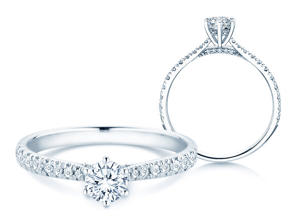 Diamantring Classic 6 Hidden Halo Pavé