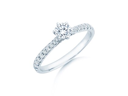 Diamantring Classic 6 Hidden Halo Pavé