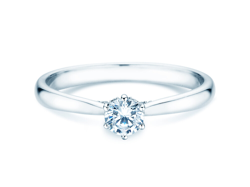 Diamantring Classic 6 Hidden Halo in Platin 950/- mit Diamanten 0,30ct G/SI