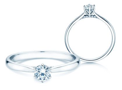 Diamantring Classic 6 Hidden Halo in 14K Weißgold mit Diamanten 0,30ct