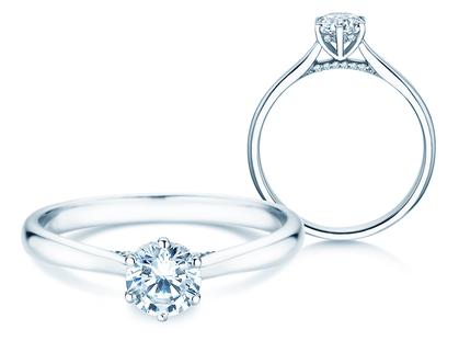 Diamantring Classic 6 Hidden Halo in 14K Weißgold mit Diamanten 0,55ct