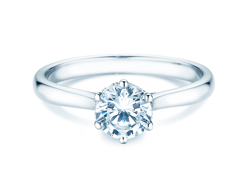Diamantring Classic 6 Hidden Halo in Platin 950/- mit Diamanten 0,85ct G/SI