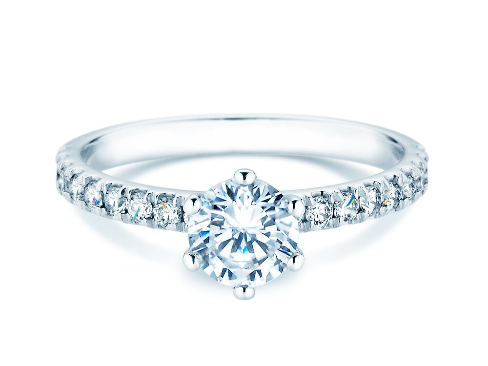 Ring Classic Pavé in Platin 950/- mit Labordiamanten 1,11ct E/VS