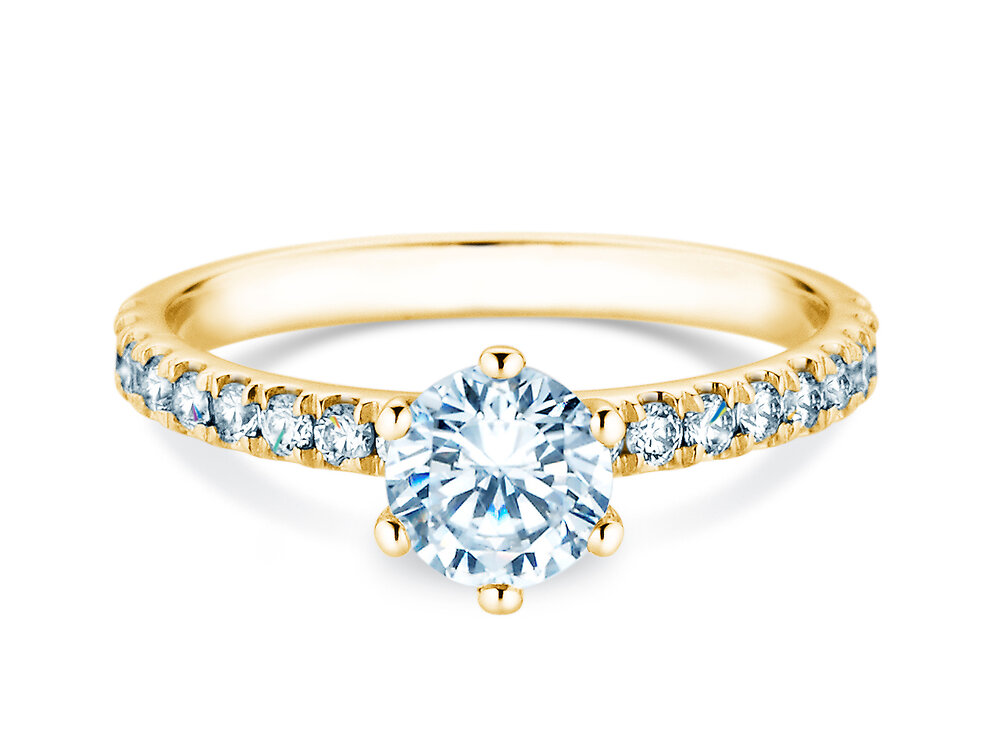 Diamantring Classic Pavé in 14K Gelbgold mit Diamanten 1,11ct G/SI