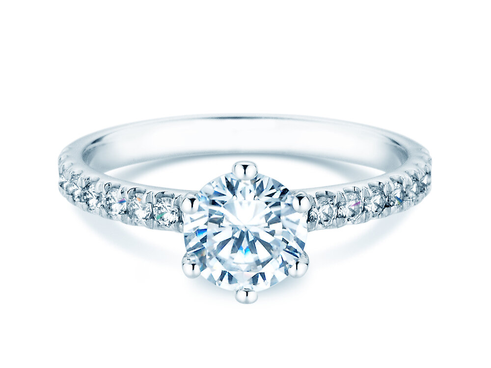 Ring Classic Pavé in Platin 950/- mit Labordiamanten 1,36ct E/VS