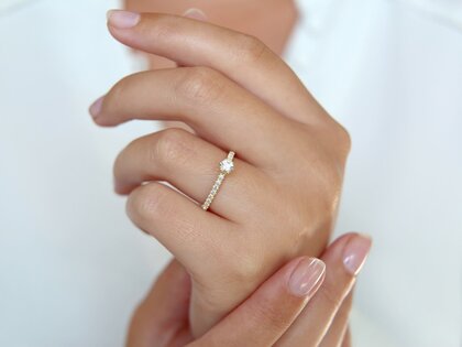 Diamantring Classic Pavé in Gelbgold