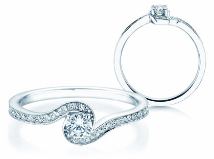 Diamantring Crush in 14K Weißgold mit Diamanten 0,40ct G/SI