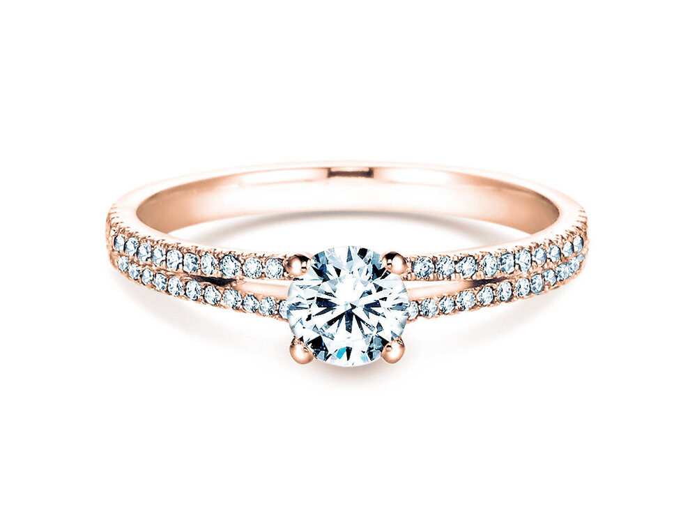 Diamantring Dynasty Petite in 18K Roségold mit Diamanten 0,85ct G/SI