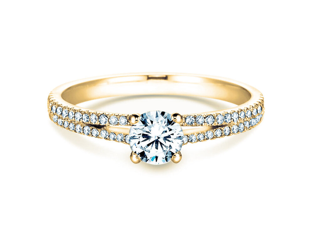 Diamantring Dynasty Petite in 18K Gelbgold mit Diamanten 0,85ct G/SI