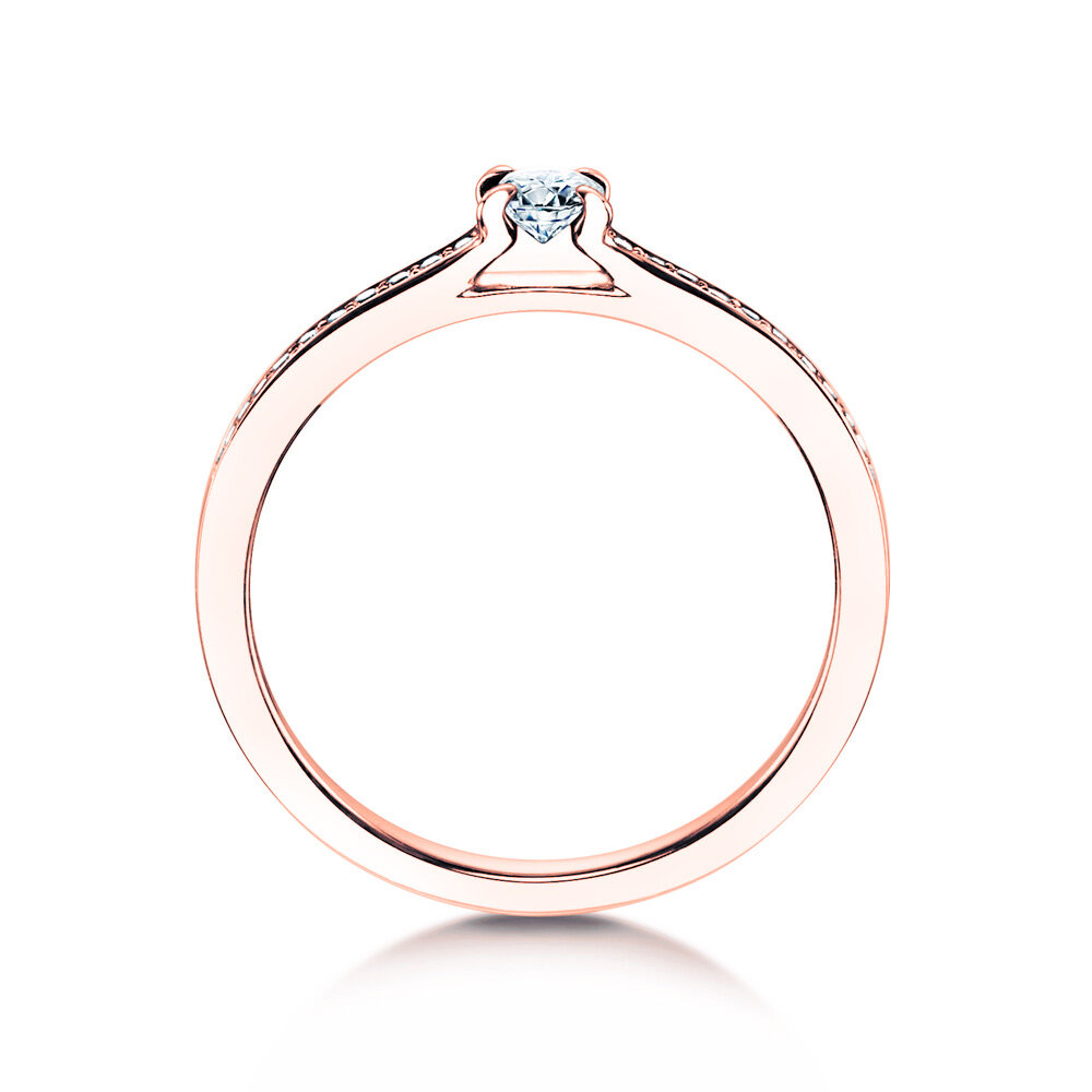Diamantring Modern Pavé in 9K Roségold mit Diamanten 0,20ct G/SI