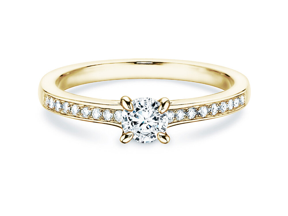 Diamantring Modern Pavé in 18K Gelbgold mit Diamanten 0,49ct G/SI