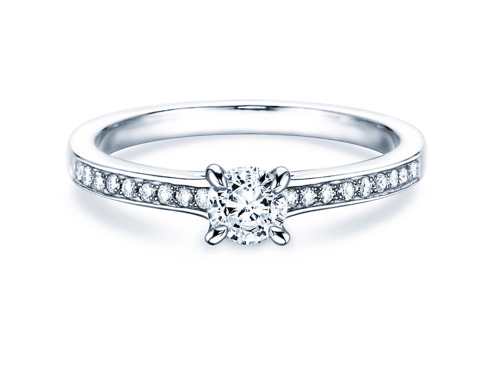 Modern Pavé in Platin 950/- mit Diamanten 0,49ct G/SI