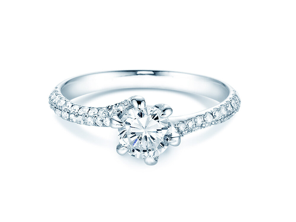 Diamantring Stunning Twist Cut in 18K Weißgold