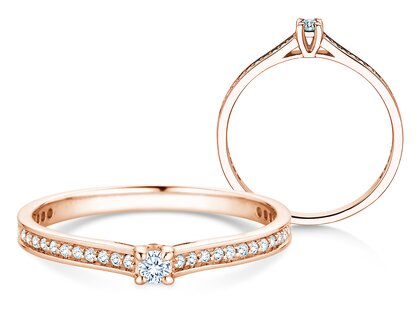 Diamantring Surprise Pavé in 18K Roségold mit Diamanten 0,28ct G/SI