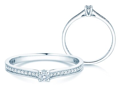 Diamantring Surprise Pavé in 18K Weißgold mit Diamanten 0,23ct G/SI