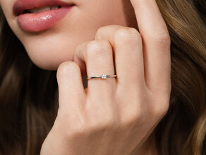 Solitärring Classic 4 in Silber 925/- mit Diamant 0,05ct G/SI
