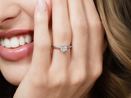 Solitärring Classic 4 in 9K Weißgold mit Diamant 0,75ct