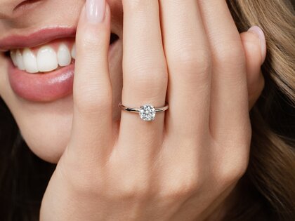 Solitärring Classic 4 in 9K Weißgold mit Diamant 1,00ct