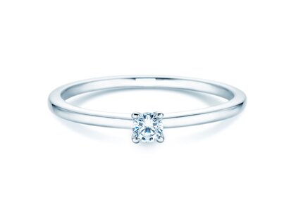 Solitärring Classic 4 in Silber 925/- mit Diamant 0,10ct G/SI