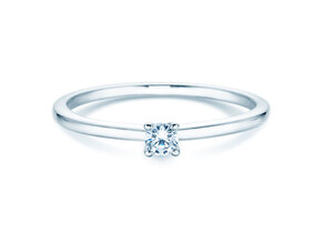 Solitärring Classic 4 in Silber 925/- mit Diamant 0,10ct G/SI