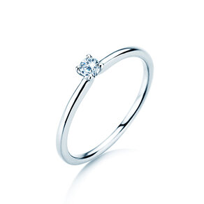 Solitärring Classic 4 in Silber 925/- mit Diamant 0,10ct G/SI