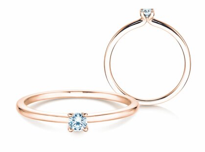 Solitärring Classic 4 in 14K Roségold mit Diamant 0,10ct G/SI