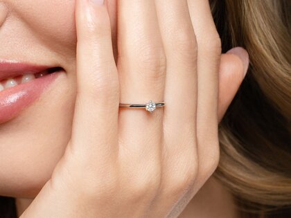 Solitärring Classic 6 in Silber 925/- mit Diamant 0,10ct G/SI